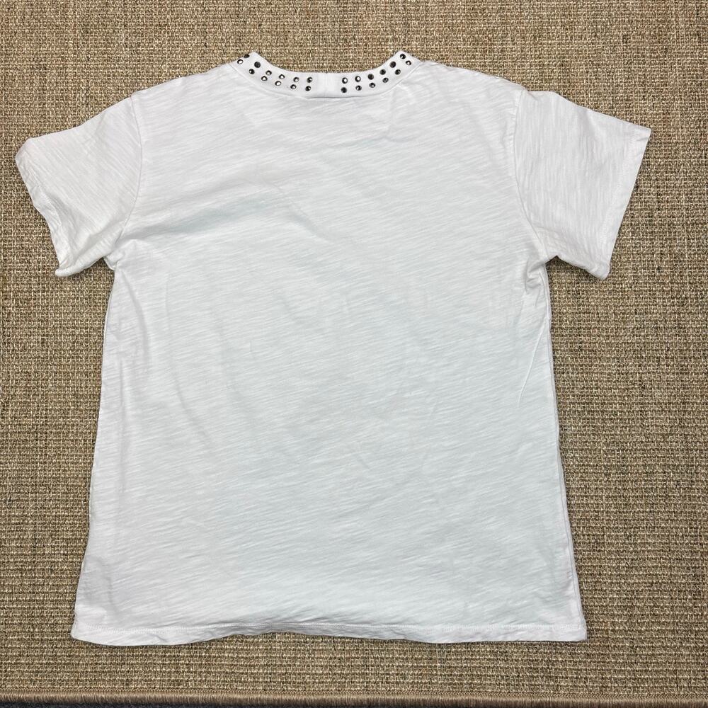 ✨ LNA Clothing Studded Neckline Tee | XS | White